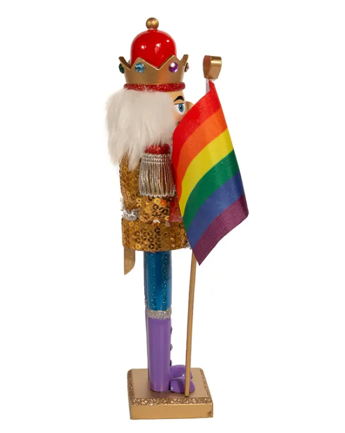 12" Wooden Pride Nutcracker, decoration,  Unicorn Feed and Supply