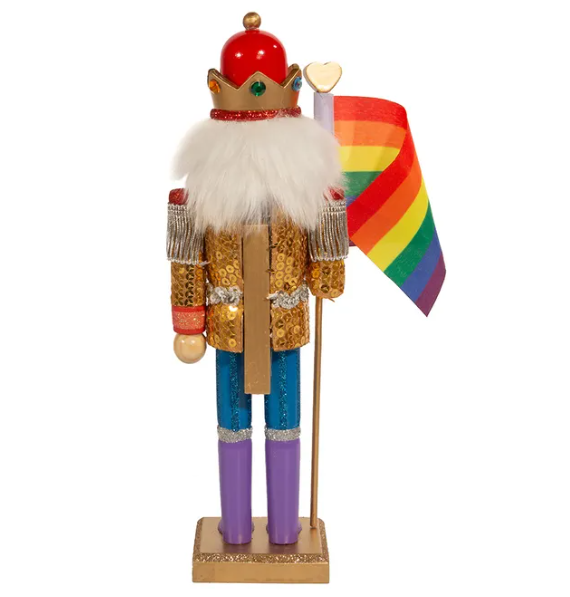 12" Wooden Pride Nutcracker, decoration,  Unicorn Feed and Supply