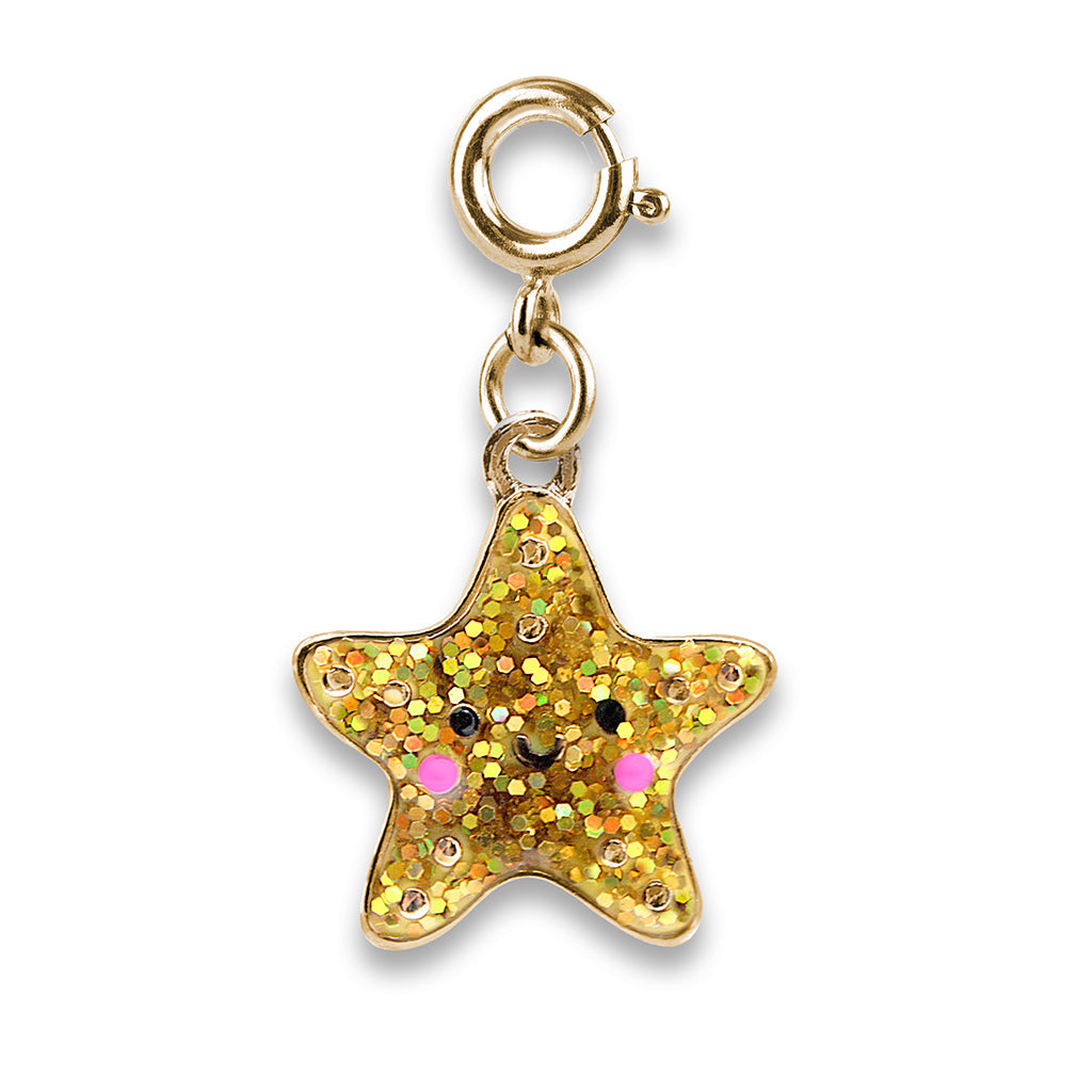 Gold Glitter Starfish Charm, jewelry,  Unicorn Feed and Supply