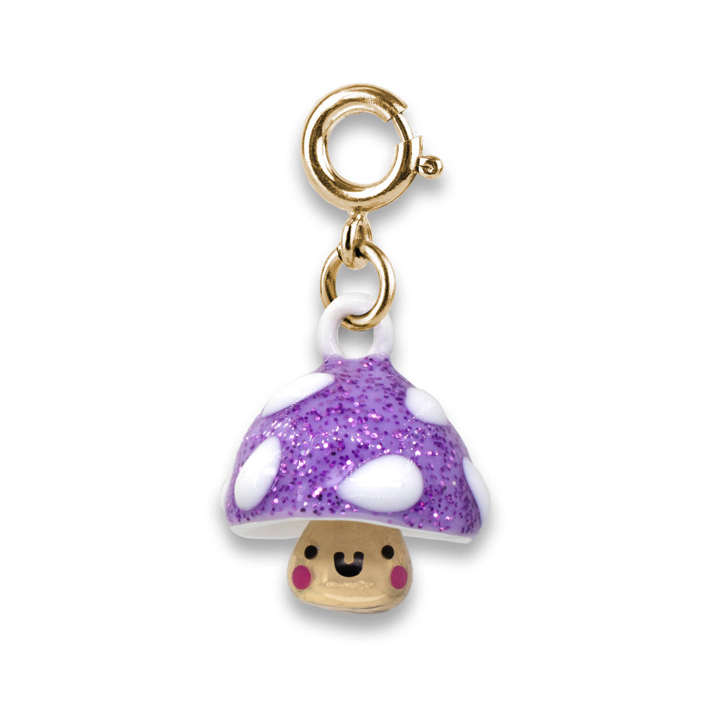 Gold Glitter Mushroom Charm, jewelry,  Unicorn Feed and Supply