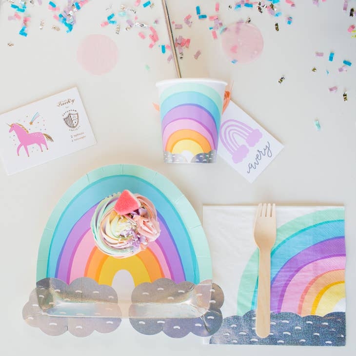 Over The Rainbow Large Plates 8 Pk, ,  Unicorn Feed and Supply