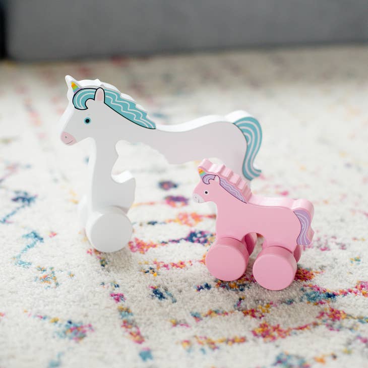 Big & Little Unicorn Wooden Roller, Toys,  Unicorn Feed and Supply