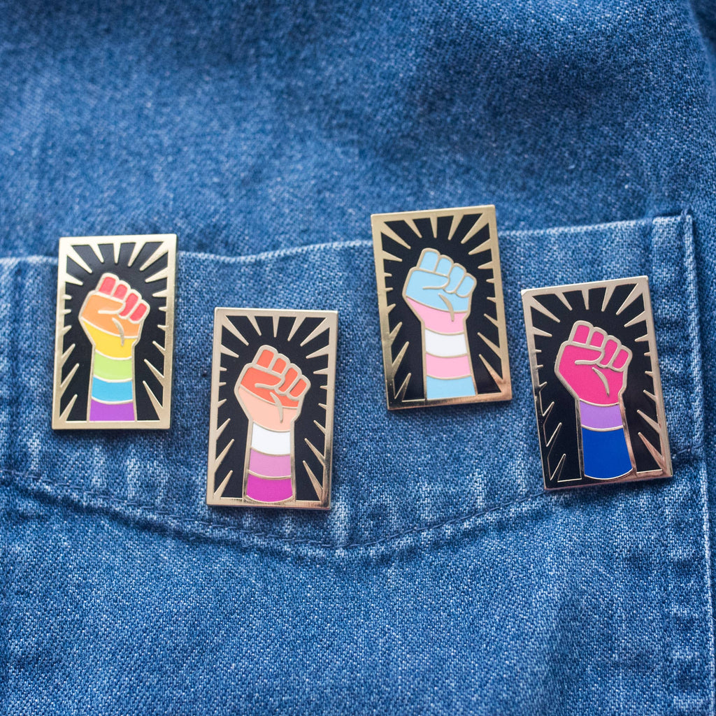 Bisexual Resist Fist Pin, enamel pin,  Unicorn Feed and Supply