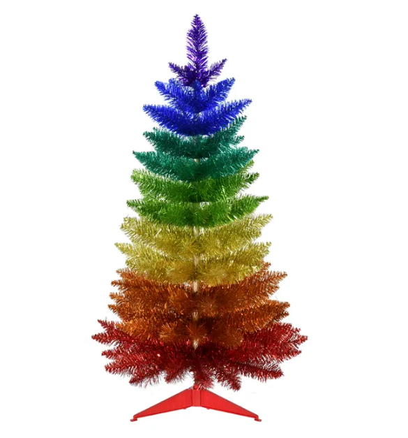 3' Un-Lit Rainbow Foil Tree, ,  Unicorn Feed and Supply