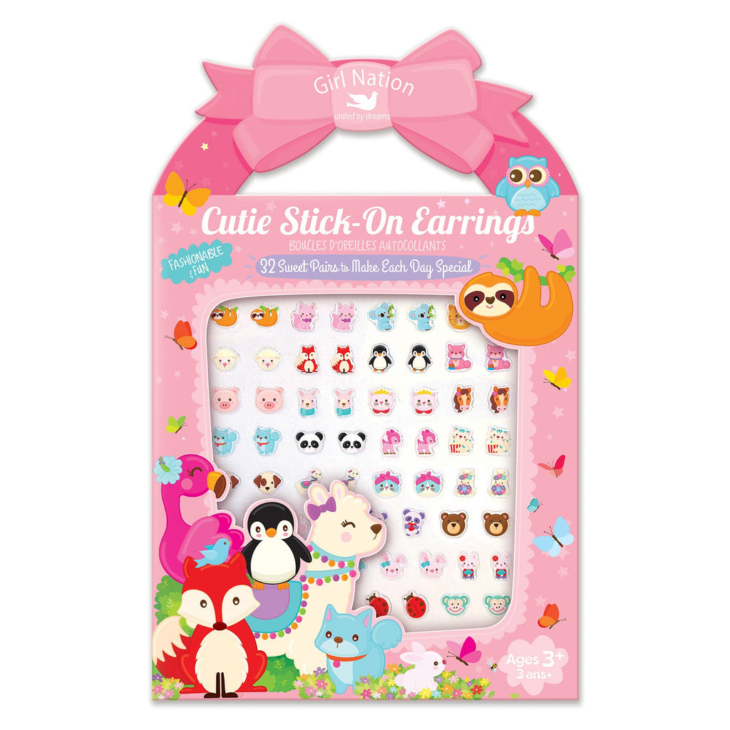 Cutie Stick-On Earring and Nail Sticker Gift Set- Animals, nail art,  Unicorn Feed and Supply