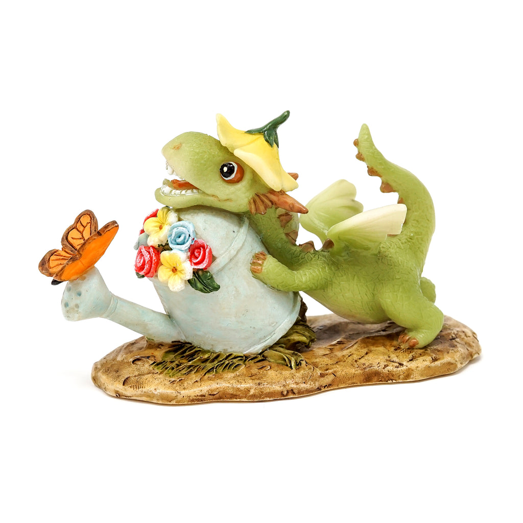 Emberz Dragon With Watering Can/butterfly, fairy garden,  Unicorn Feed and Supply