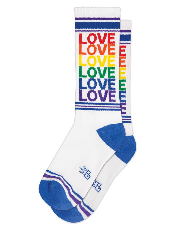 LOVE Rainbow Gym Crew Socks, ,  Unicorn Feed and Supply