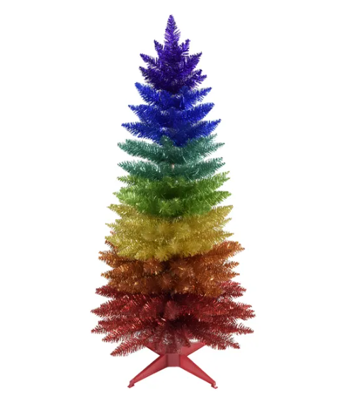 4' Un-Lit Rainbow Foil Tree, ,  Unicorn Feed and Supply