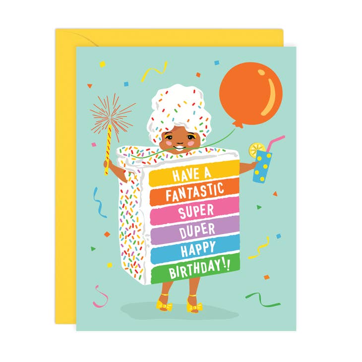 Rainbow Cake Girl Card, card,  Unicorn Feed and Supply