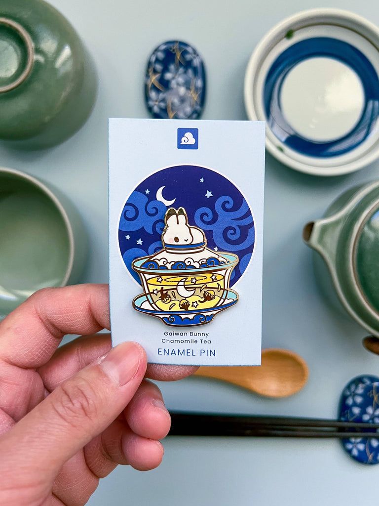 Enamel Pin - Gaiwan Bunny, enamel pin,  Unicorn Feed and Supply