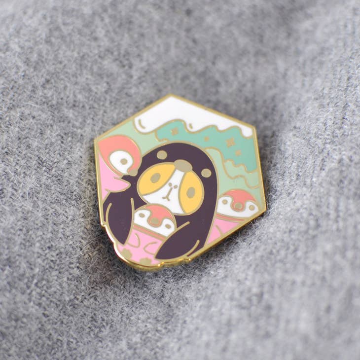 Bubu The Guinea Pig W Baby Penguins Pin, enamel pin,  Unicorn Feed and Supply