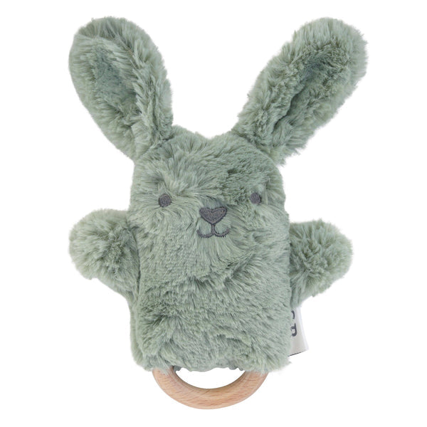 Beau Bunny Soft Rattle Toy in sage