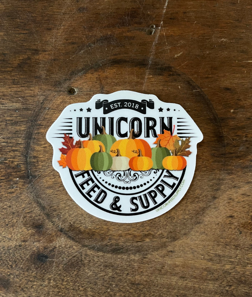 Unicorn Feed & Supply Pumpkin sticker, ,  Unicorn Feed and Supply