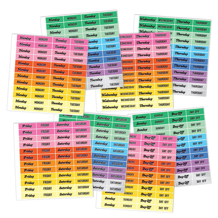 Colorful Week (8 ct), Sticker,  Unicorn Feed and Supply