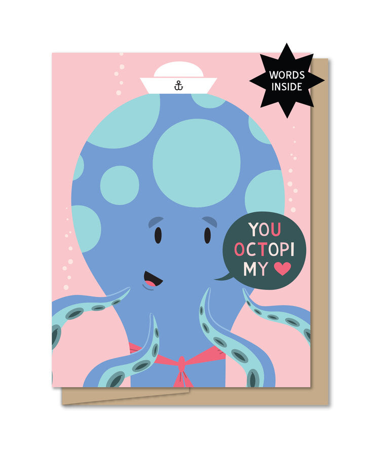 Octopi My Heart Card (words inside), card,  Unicorn Feed and Supply