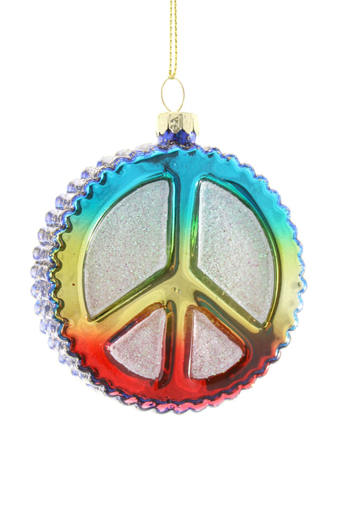 Rainbow Peace Sign Ornament, ornament,  Unicorn Feed and Supply