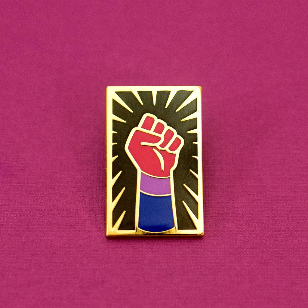 Bisexual Resist Fist Pin, enamel pin,  Unicorn Feed and Supply