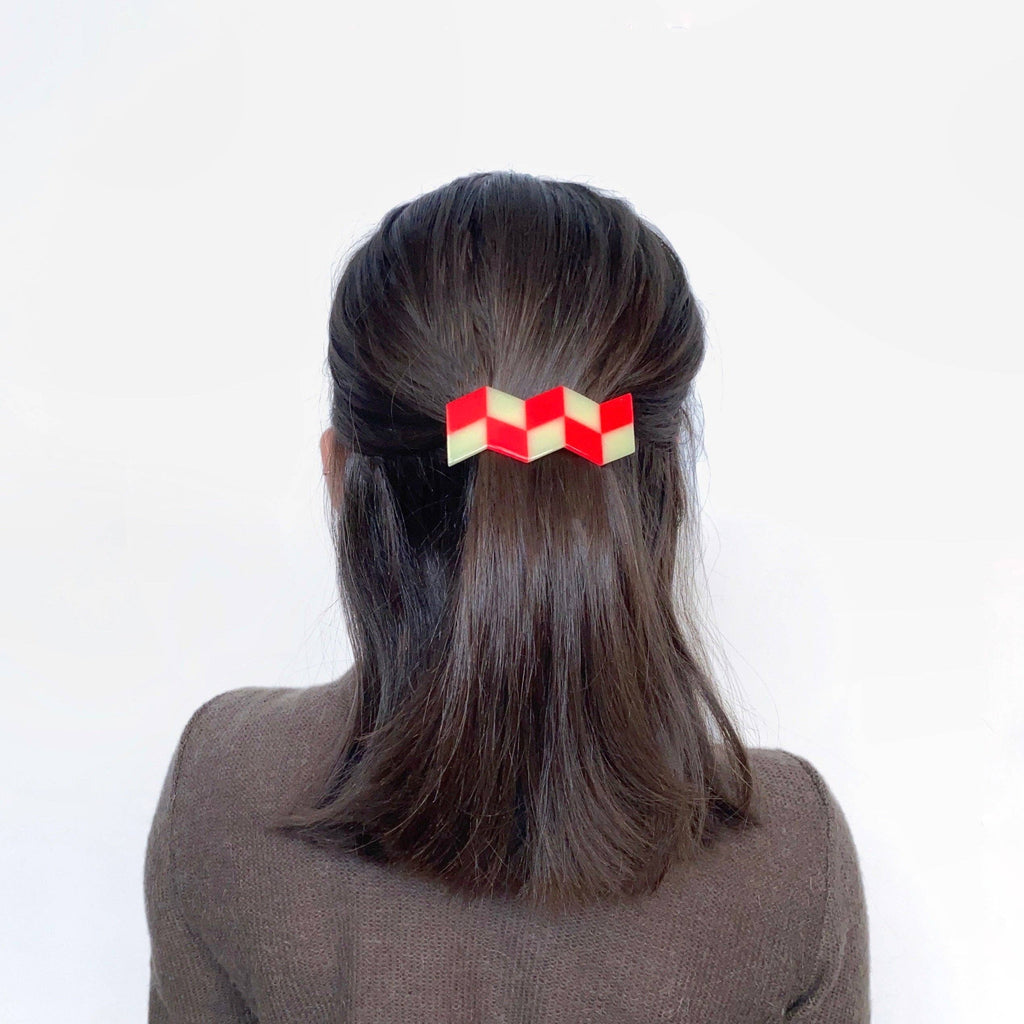 Zigzag Barrette in Yellow + Punch, ,  Unicorn Feed and Supply