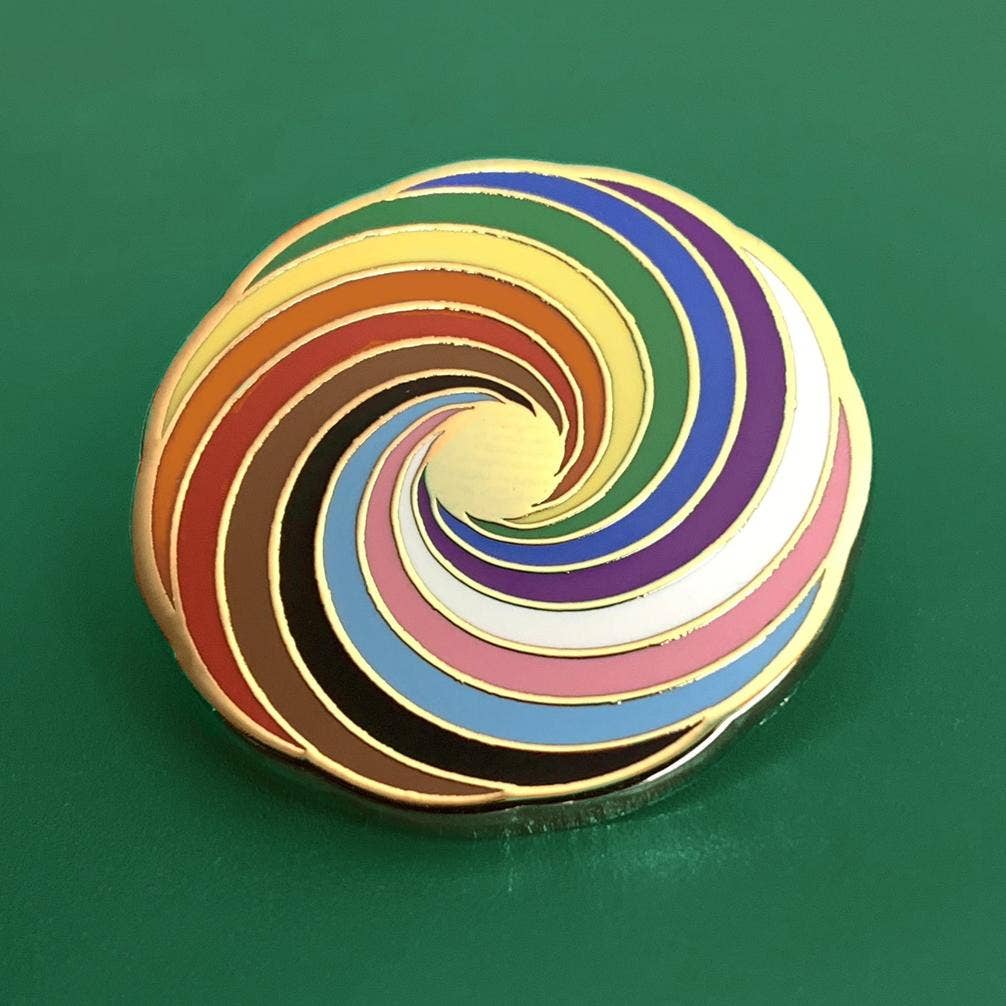 Pride Swirl pin, ,  Unicorn Feed and Supply