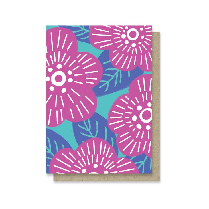 Magenta Florals Mini Card, ,  Unicorn Feed and Supply