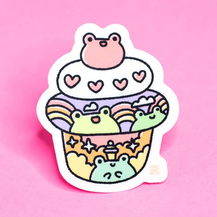 Frog Cupcake Sticker, ,  Unicorn Feed and Supply