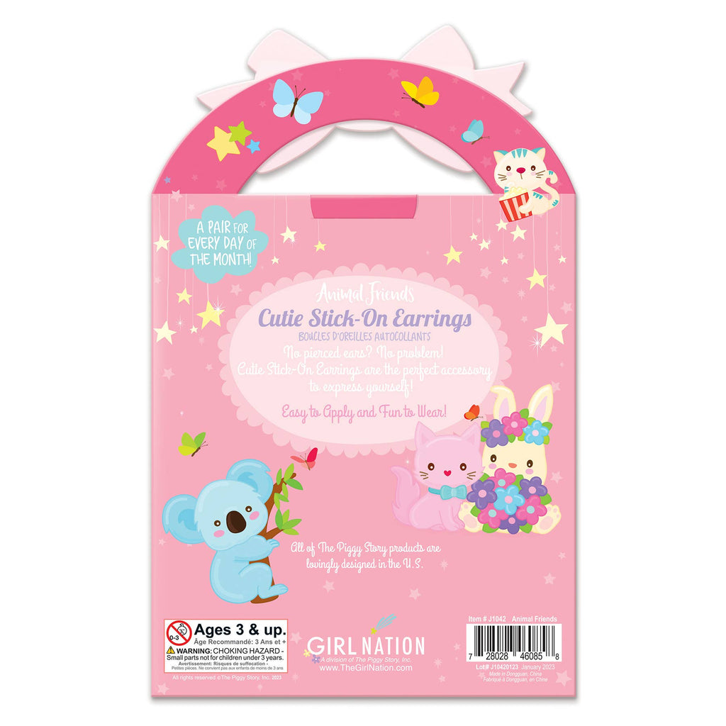 Cutie Stick-On Earring and Nail Sticker Gift Set- Animals, nail art,  Unicorn Feed and Supply