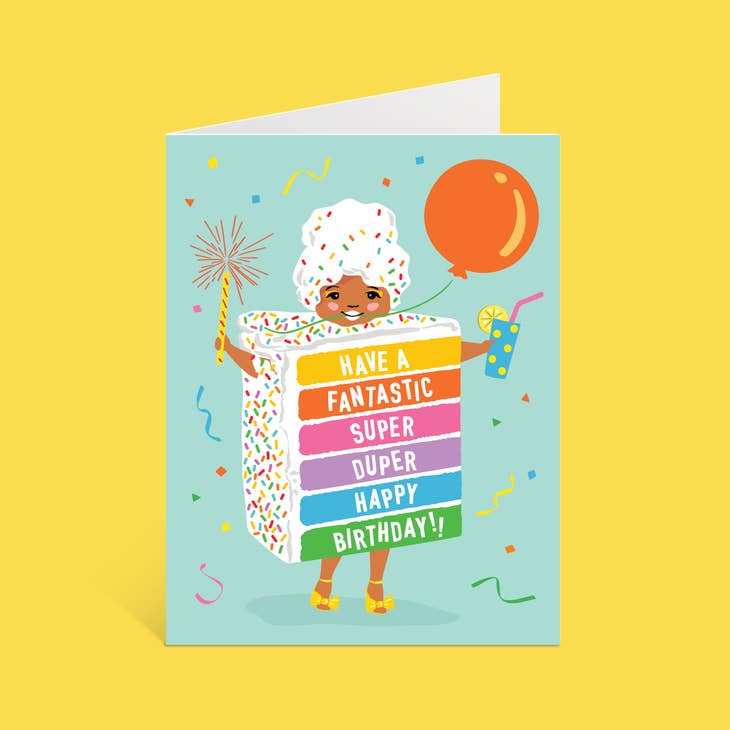 Rainbow Cake Girl Card, card,  Unicorn Feed and Supply