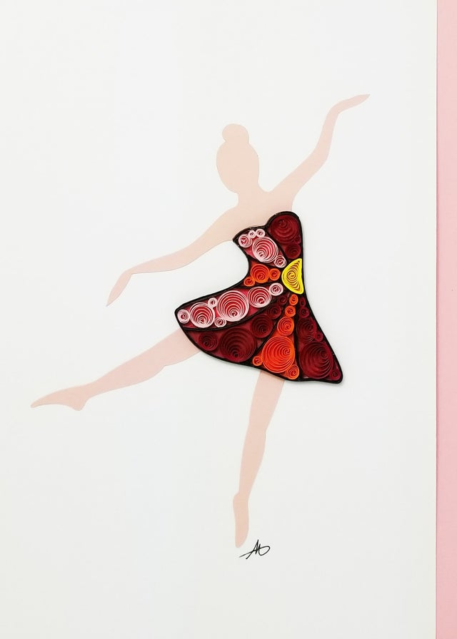 Iconic Quilling Dancing Lady Card, greeting card,  Unicorn Feed and Supply