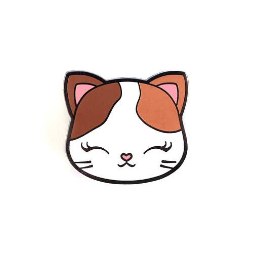 Kitty Face Pin, enamel pin,  Unicorn Feed and Supply