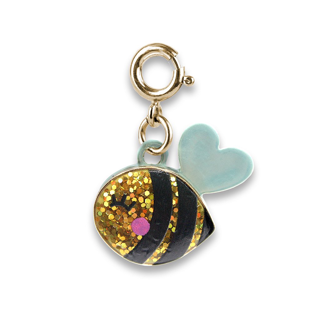 Gold Glitter Bee Charm, jewelry,  Unicorn Feed and Supply