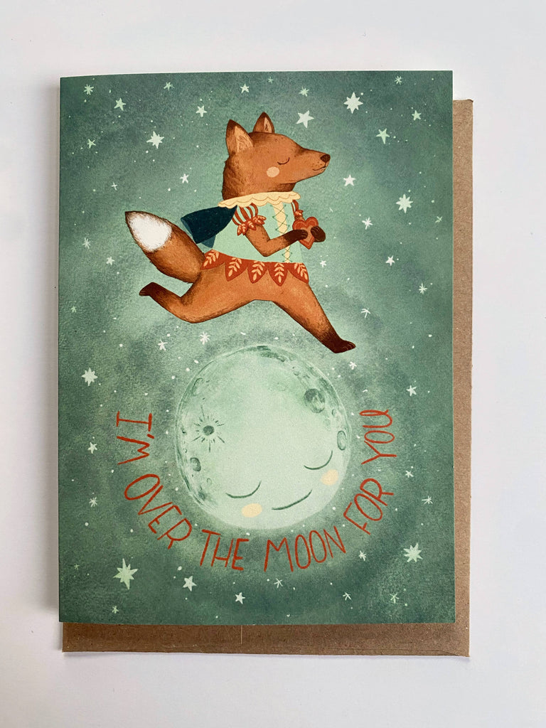 I'm Over the Moon for You Card, card,  Unicorn Feed and Supply