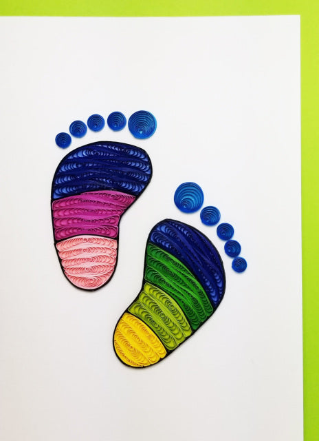 Iconic Quilling Card Baby Footprint, ,  Unicorn Feed and Supply